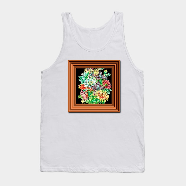 Frame with colorful flowers Tank Top by Marccelus